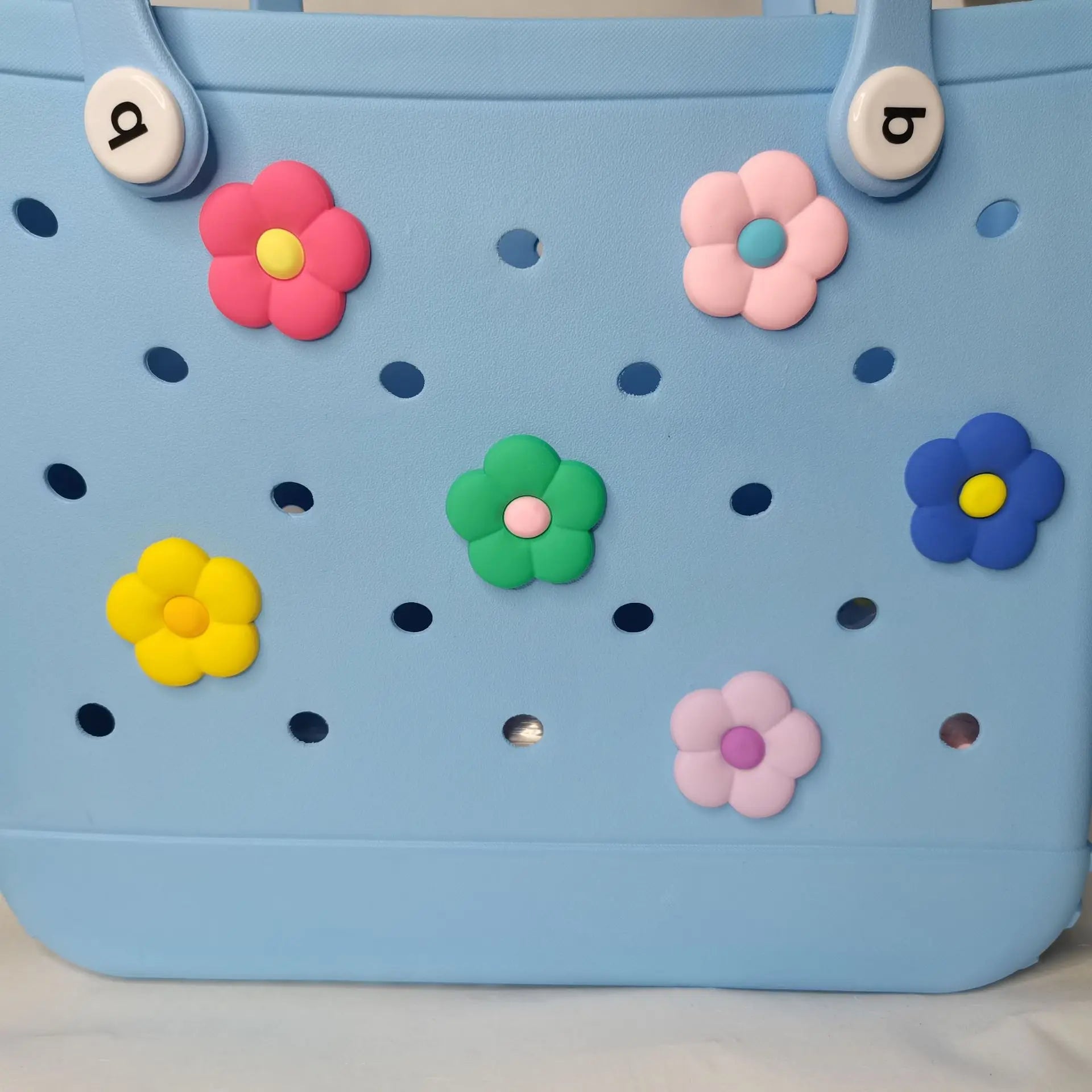 Croxi Charm Fleurs – Lot de 6 Charms Fleurs pour Sac de Plage en Caoutchouc