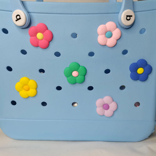 Croxi Charm Fleurs – Lot de 6 Charms Fleurs pour Sac de Plage en Caoutchouc