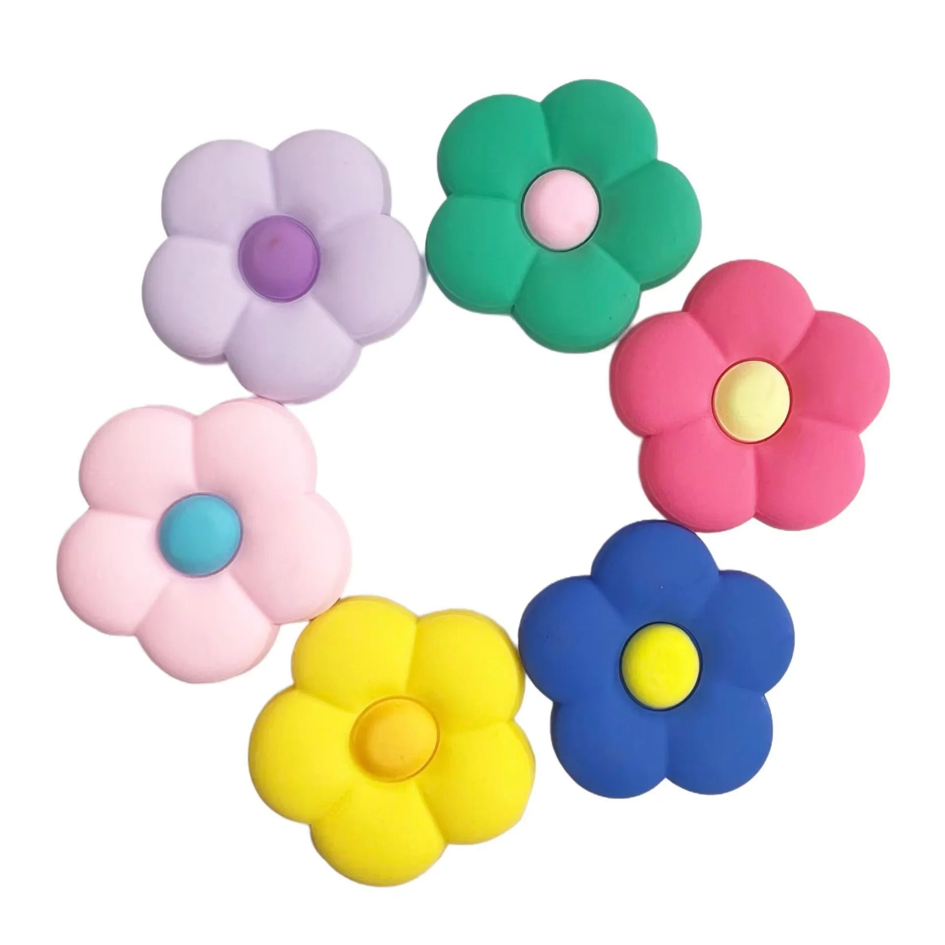 Croxi Charm Fleurs – Lot de 6 Charms Fleurs pour Sac de Plage en Caoutchouc