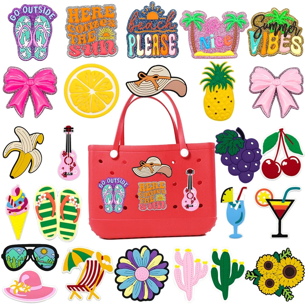 Croxi Charm Fruits & Plantes – Charm Décoratif Cactus, Arc-en-ciel & Fruits pour Sac