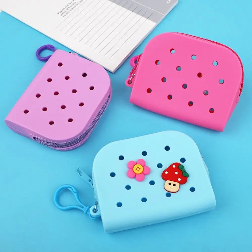 Croxi Mini Wallet – Mini Portefeuille Silicone Zippé à Trous