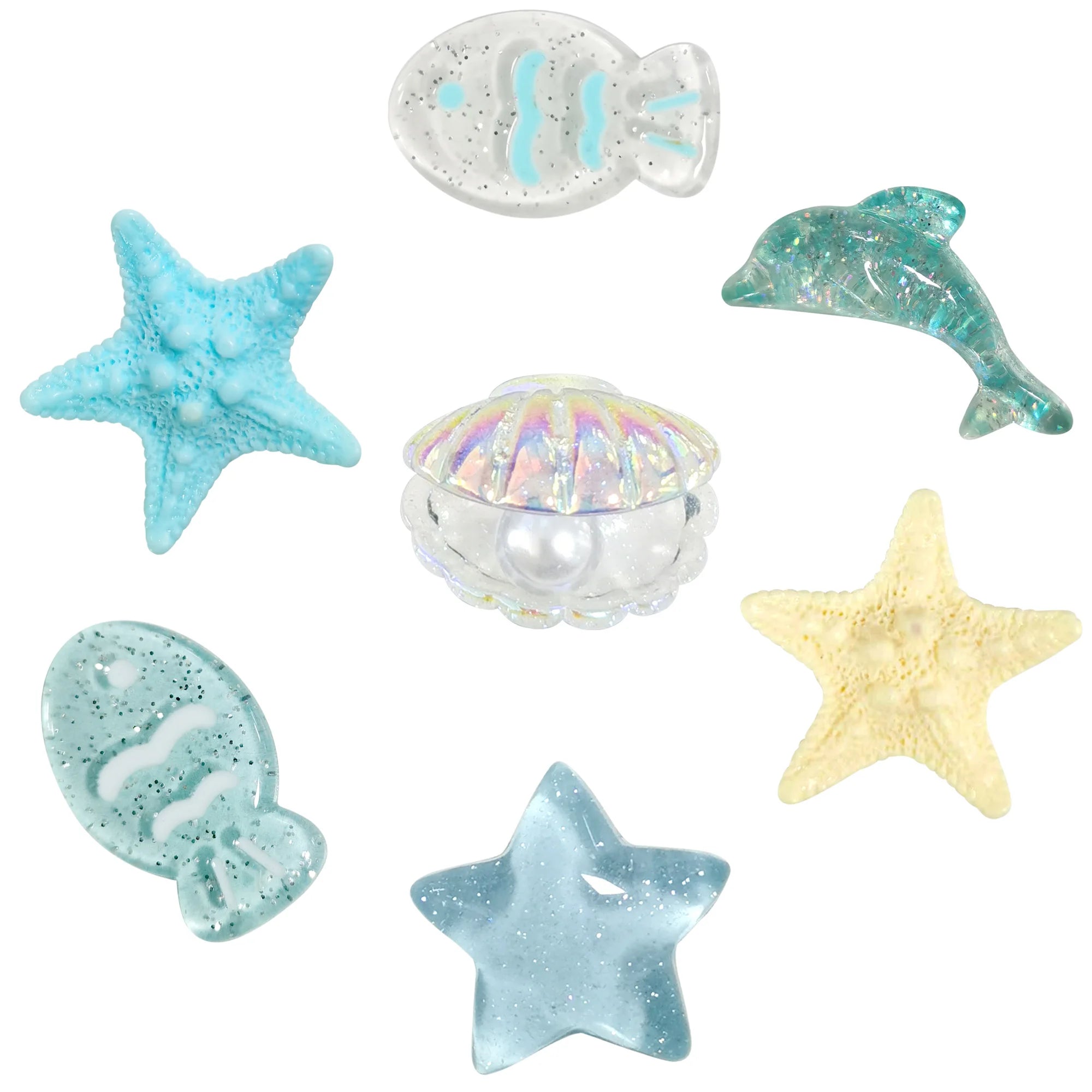 Set Charms Étoiles de Mer & Coquillages – Décorations Sacs de Plage