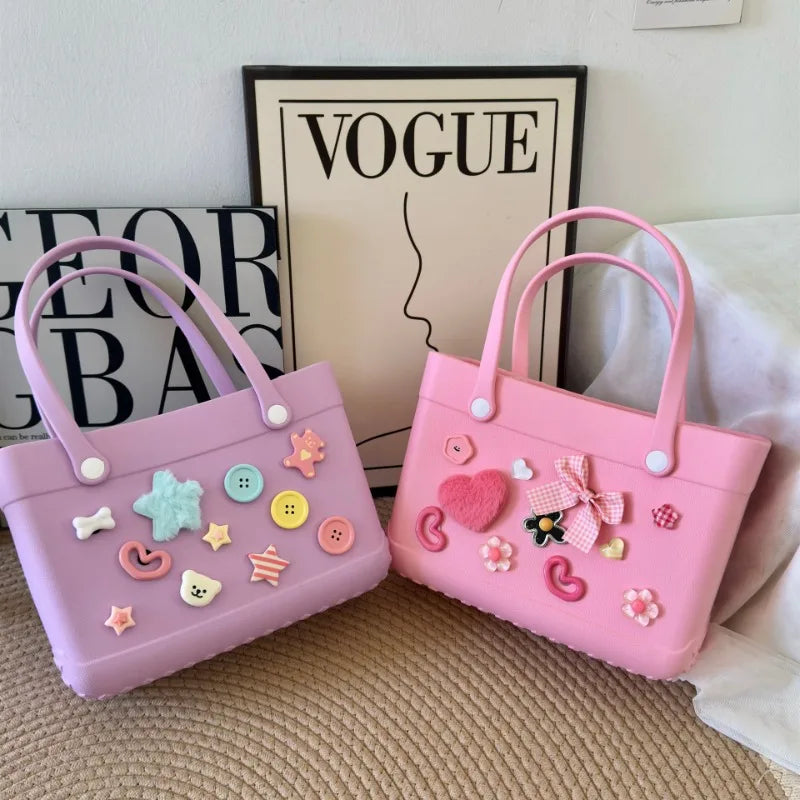 Large Eva Beach Tote Bag Fashion Mommy Diaper Storage Baskets Summer Rubber Tote bag With accessories handbag Sundries Organizer