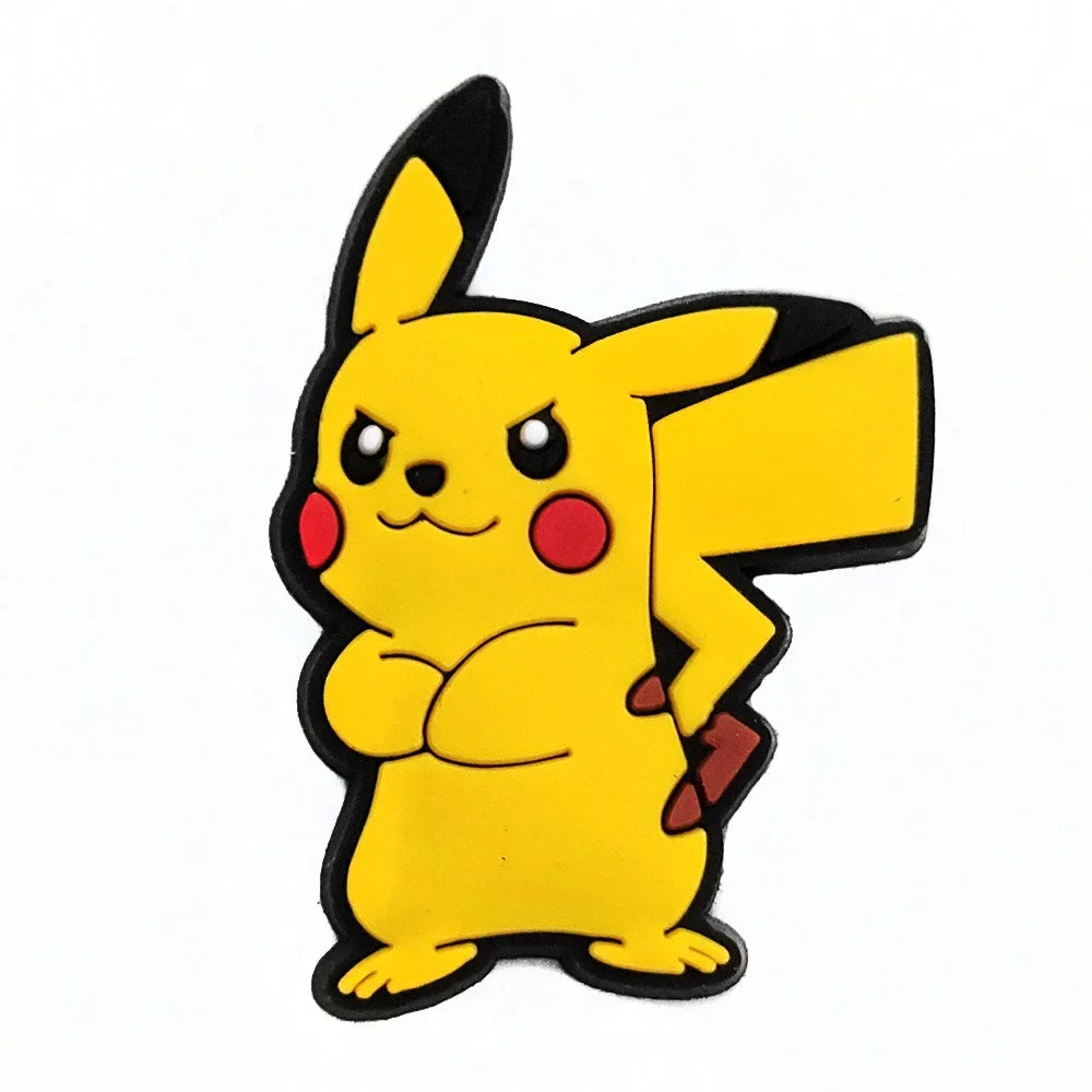 Pokemon Pikachu Shoes Charms for Clogs Sandals Decoration PVC Cartoon Shoe Accessories Charms for Friends Gifts